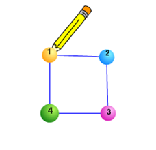 An example activity drawing a rectangle from four vertices.
